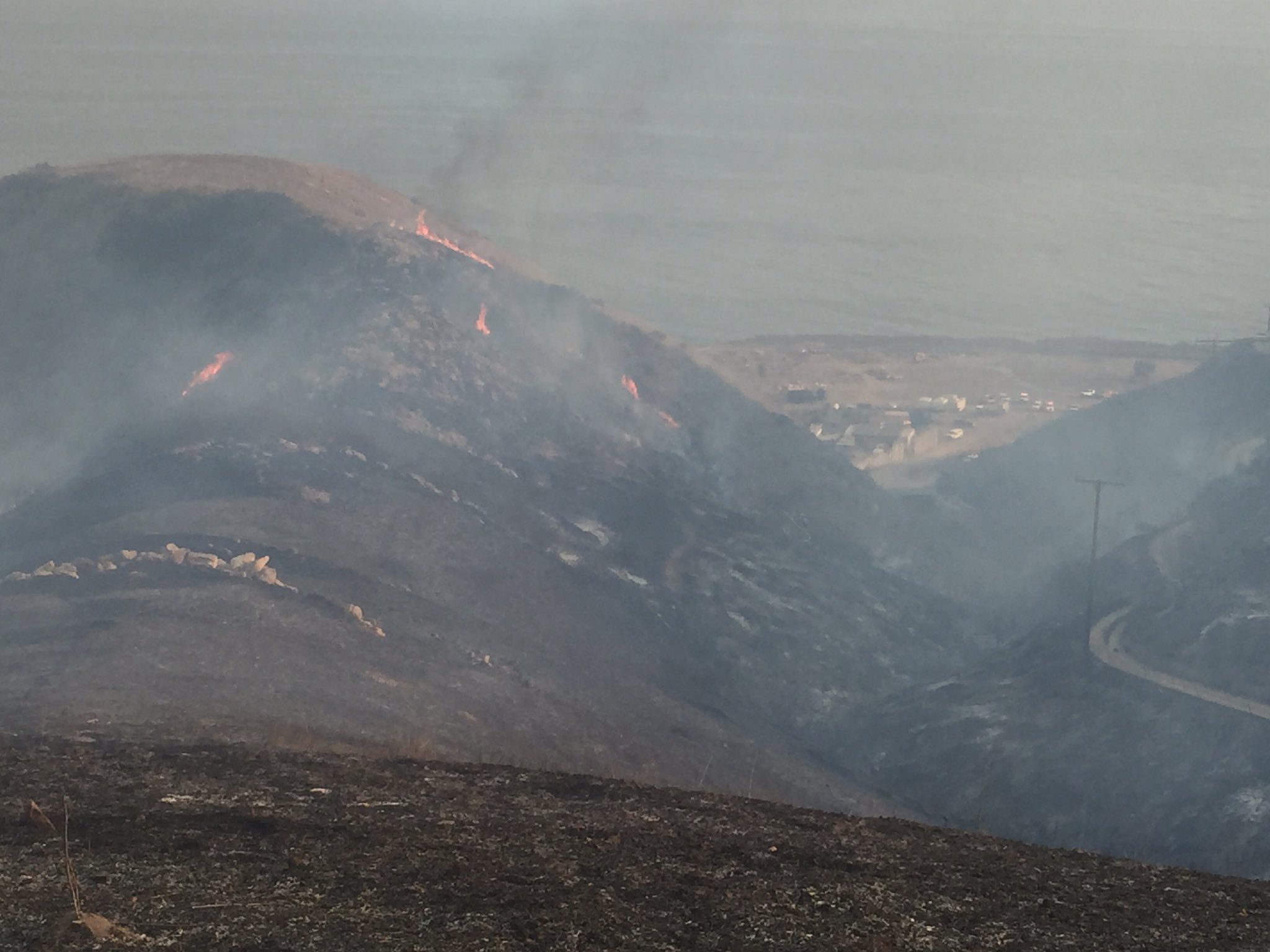 Vegetation Fire in Venedito Canyon near Refugio