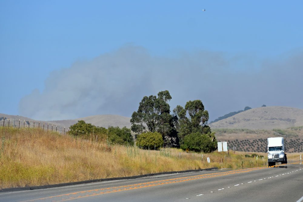 Vegetation Fire Shuts Down Highway 166 East of Santa Maria