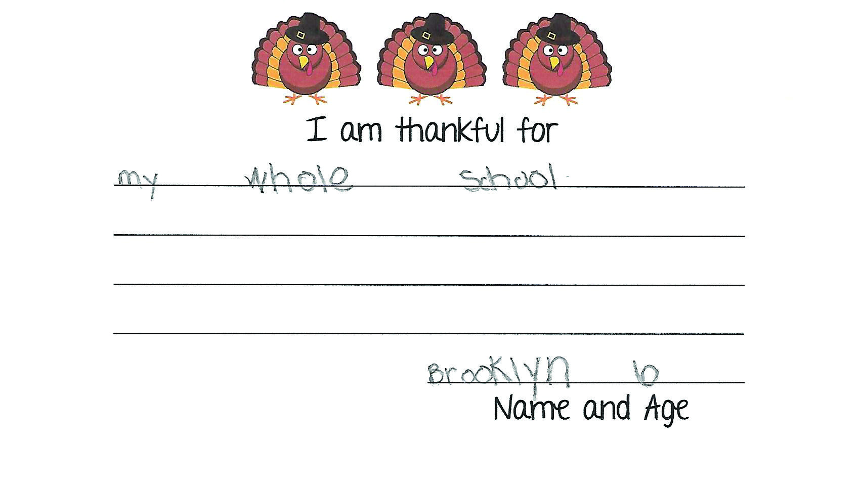I am thankful for …