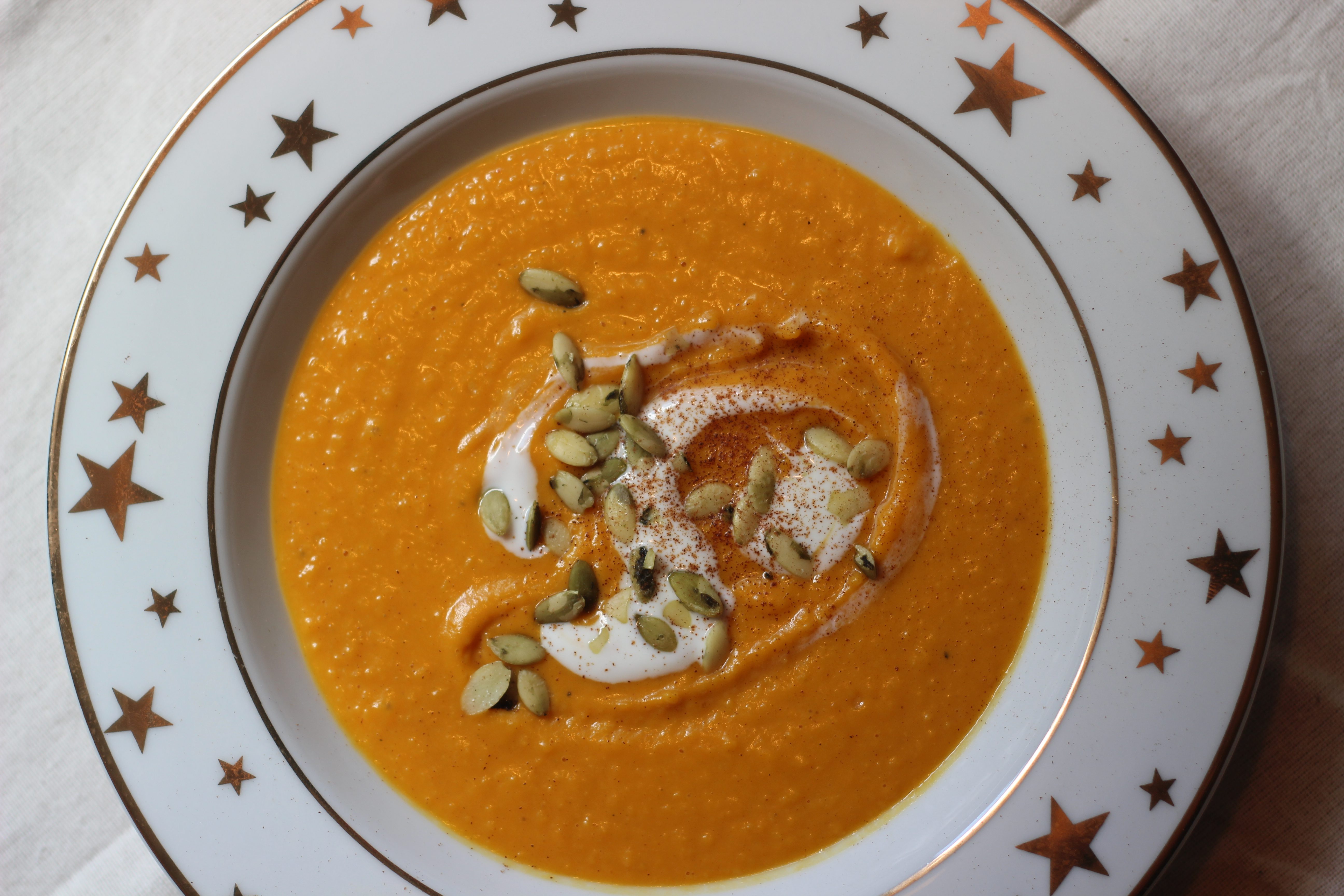 Curried butternut soup is perfect to warm you up