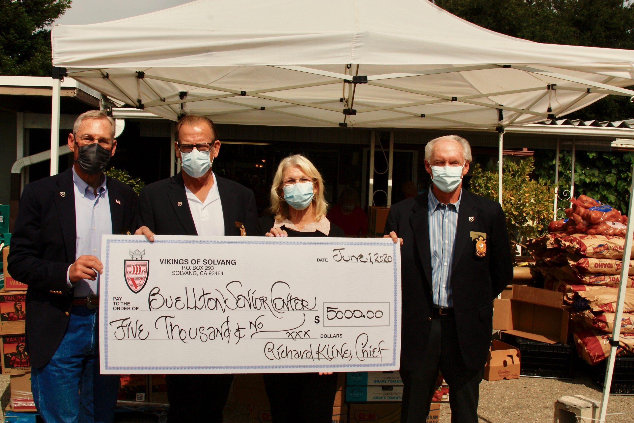 Vikings donate $5,000 to Buellton Senior Center for food aid