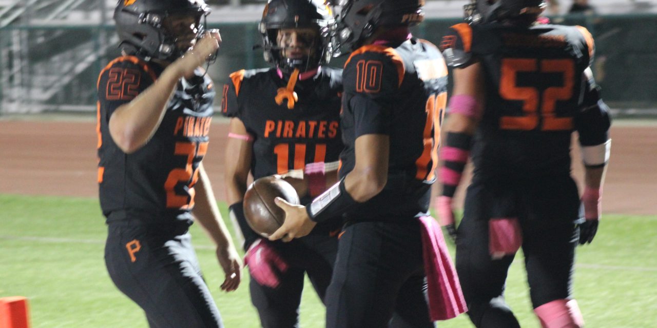 Santa Ynez offense in the pink against Pioneer Valley