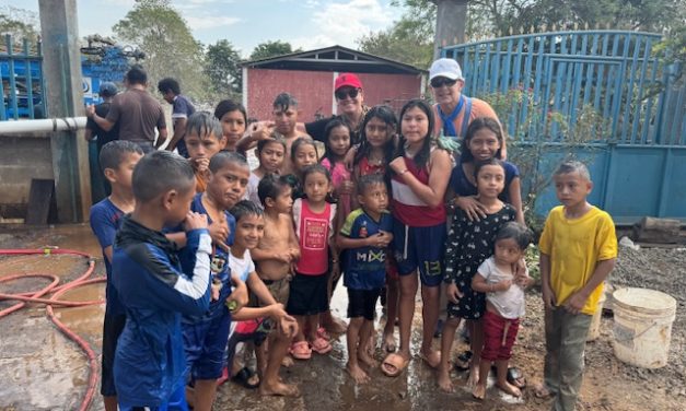 Solvang Rotary volunteers work at the well site in Guatemala