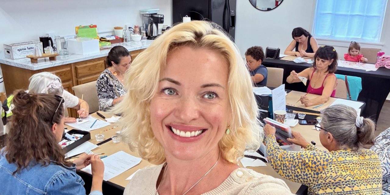 Artist Irina Malkmus teaches a local summer art class for Allan Hancock College