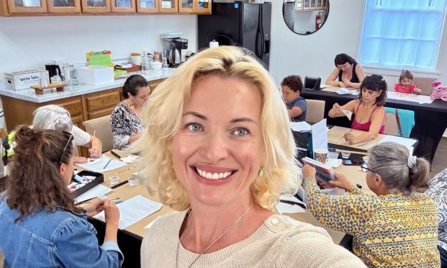 Artist Irina Malkmus teaches a local summer art class for Allan Hancock College