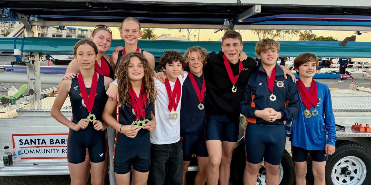 Santa Barbara County Rowing shines at LBRA Christmas Regatta